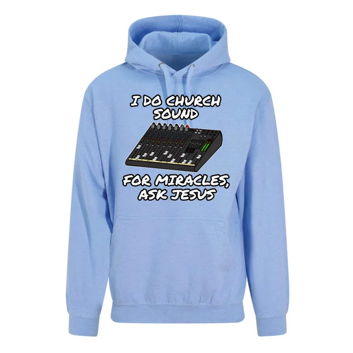 I Do Church Sound For Miracles Ask Jesus Audio Tech Funny Unisex Surf Hoodie