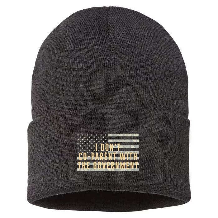 I Don’t Coparent With The Government American Flag Sustainable Knit Beanie