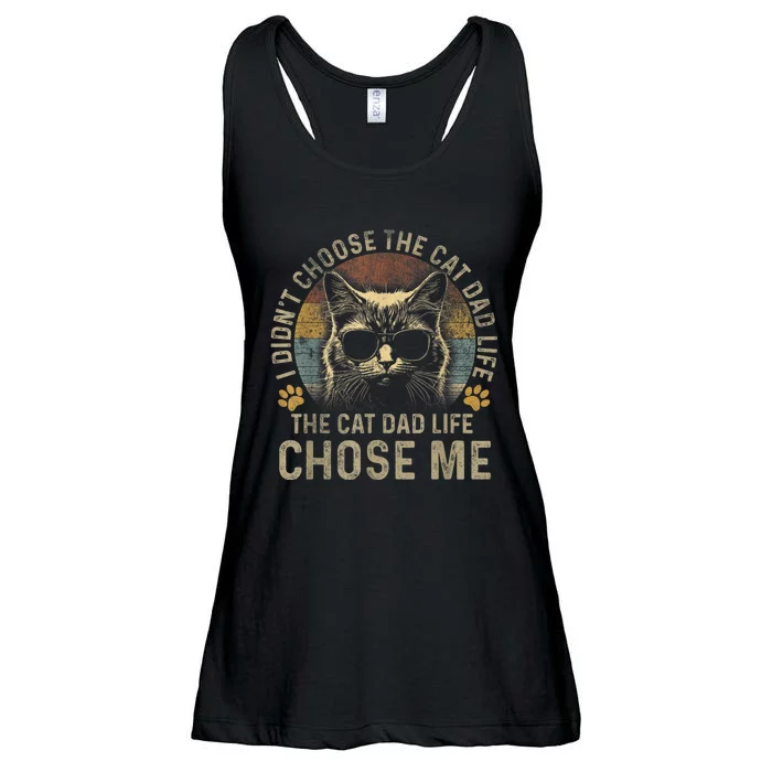 I Didnt Choose The Cat Dad Life The Cat Dad Life Chose Me Ladies Essential Flowy Tank