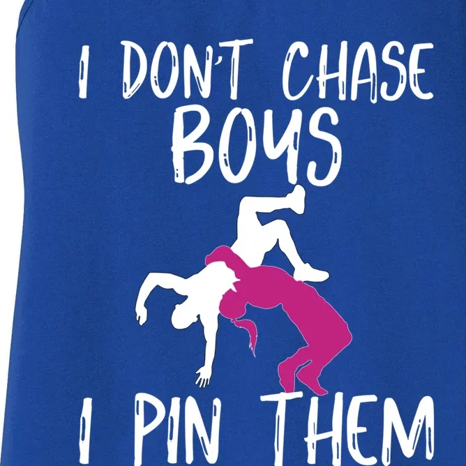 I Don't Chase I Pin Them Wrestling Teen Meaningful Gift Women's Racerback Tank