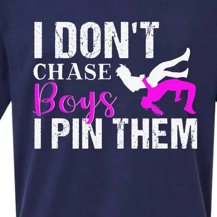 I Don't Chase Boys I Pin Them Shirt  Wrestling Girls Sueded Cloud Jersey T-Shirt