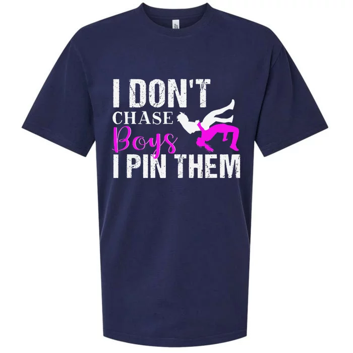 I Don't Chase Boys I Pin Them Shirt  Wrestling Girls Sueded Cloud Jersey T-Shirt