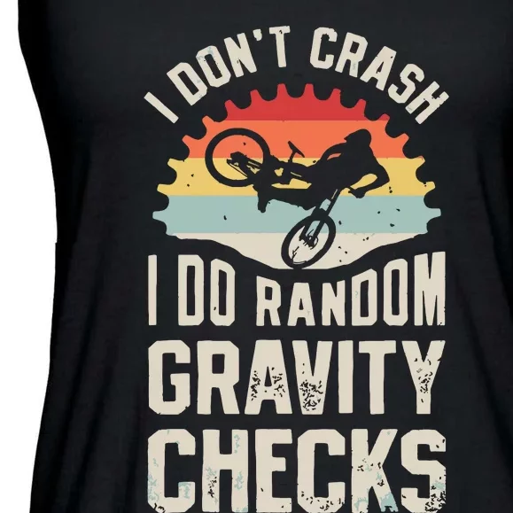 I Dont Crash I Do Random Gravity Checks Mountain Biking Ladies Essential Flowy Tank