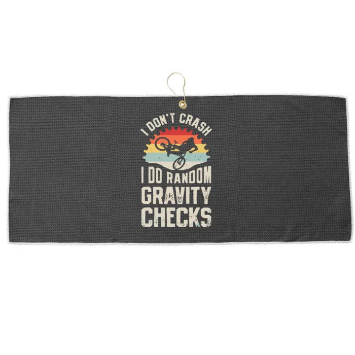 I Dont Crash I Do Random Gravity Checks Mountain Biking Large Microfiber Waffle Golf Towel