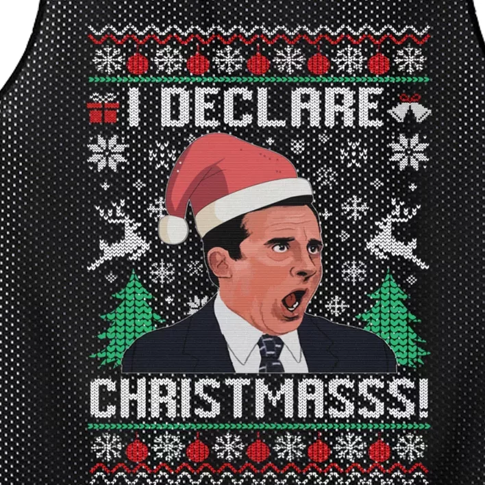 I Declare Christmas, The Office Christmas Sweater Mesh Reversible Basketball Jersey Tank