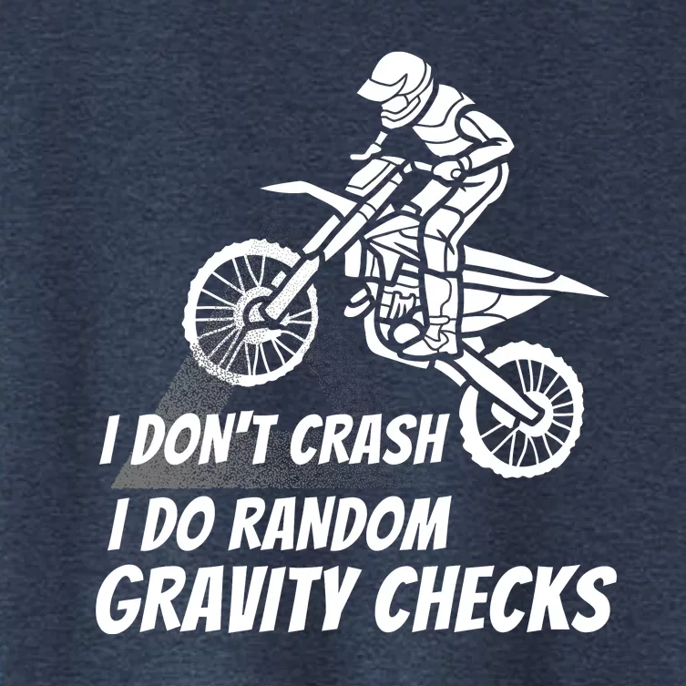 I Don't Crash I Do Random Gravity Checks Funny Motocross Women's Crop Top Tee