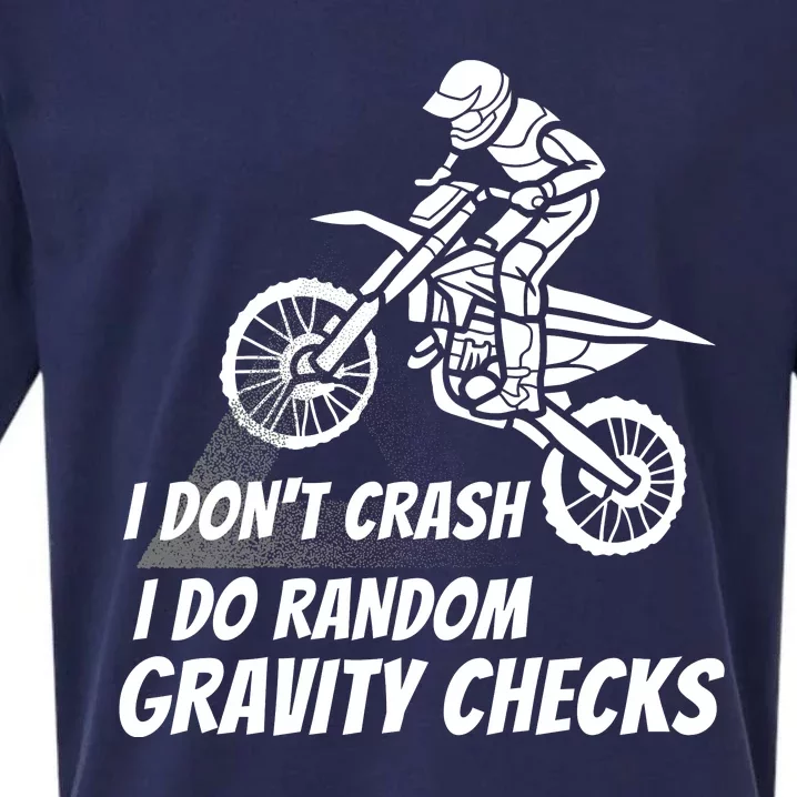 I Don't Crash I Do Random Gravity Checks Funny Motocross Sueded Cloud Jersey T-Shirt