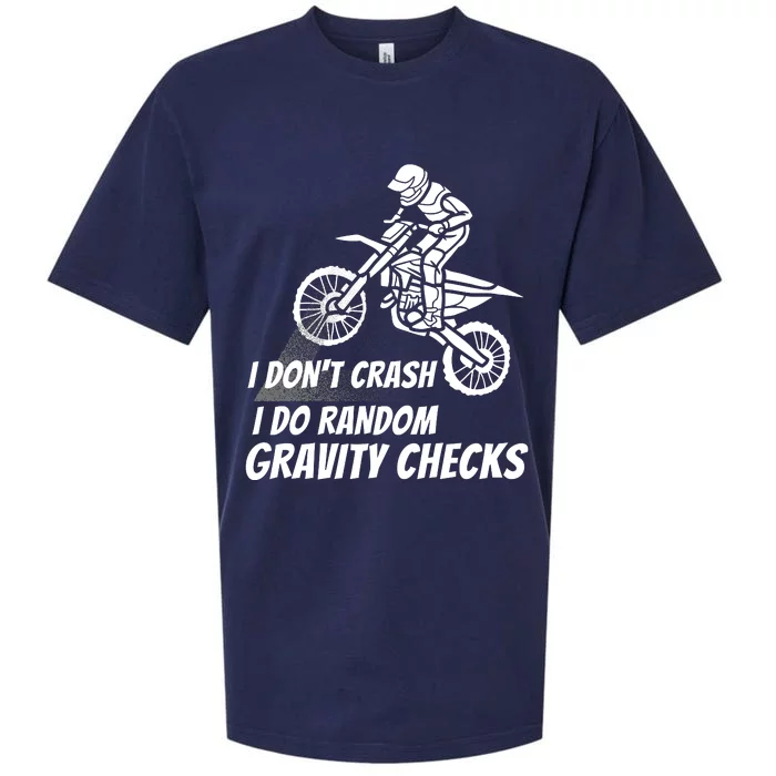 I Don't Crash I Do Random Gravity Checks Funny Motocross Sueded Cloud Jersey T-Shirt