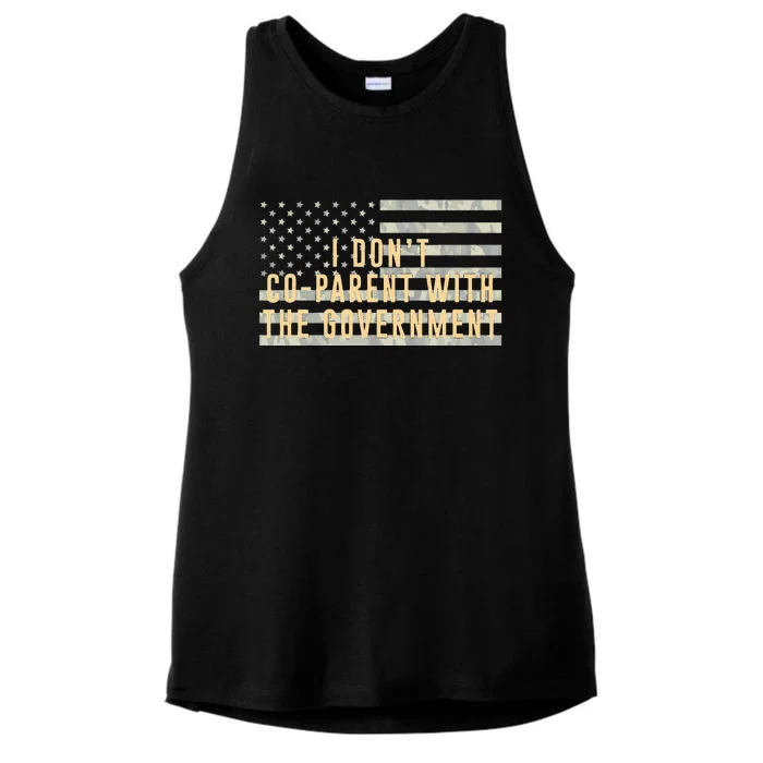 I Don’t Coparent With The Government American Flag Ladies Tri-Blend Wicking Tank