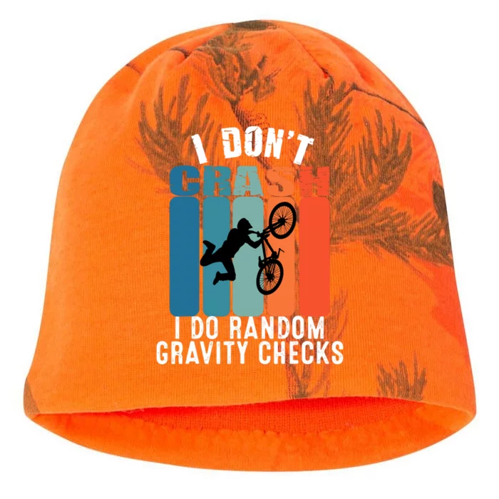 I DonT Crash I Do Random Gravity Checks Bmx Boy Vintage Kati - Camo Knit Beanie