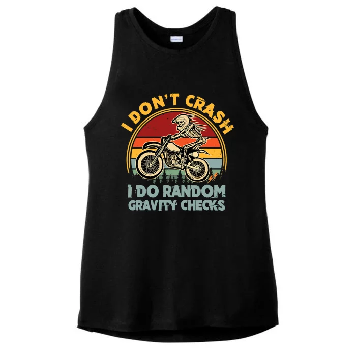 I Don't Crash I Do Random Gravity Checks Dirt Bike Ladies Tri-Blend Wicking Tank