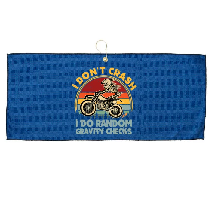 I Don't Crash I Do Random Gravity Checks Dirt Bike Large Microfiber Waffle Golf Towel