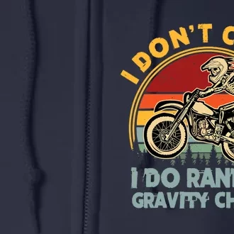 I Don't Crash I Do Random Gravity Checks Dirt Bike Full Zip Hoodie