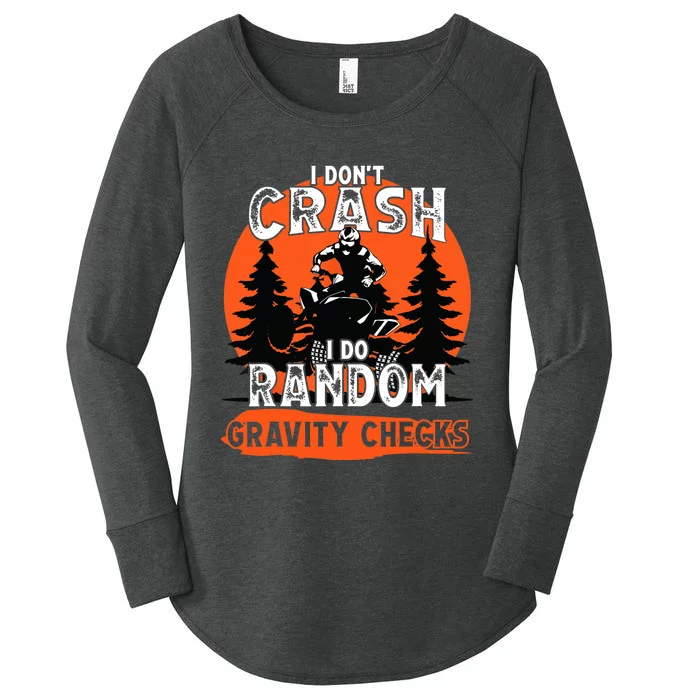 I Dont Crash Random Gravity Checks Quad Racing ATV Women's Perfect Tri Tunic Long Sleeve Shirt