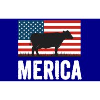 Independence Day Cow Merica 4th Of July American Flag Gift Bumper Sticker