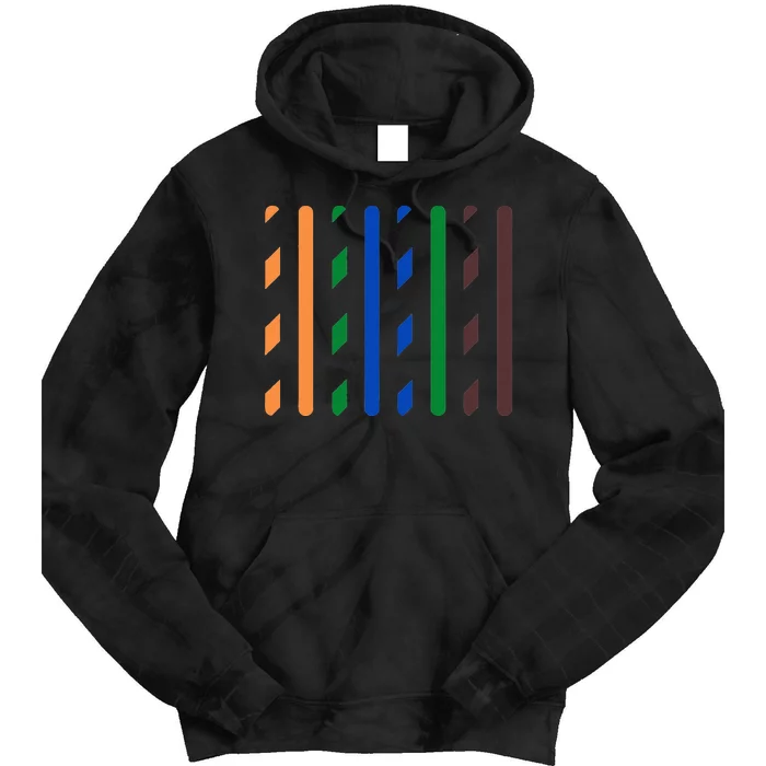 IT Data Cable RJ45 T568B Pinout Funny Data Technician Gift Tie Dye Hoodie