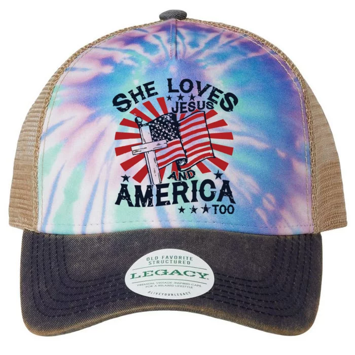 Independence Day Christian 4th Of July Legacy Tie Dye Trucker Hat