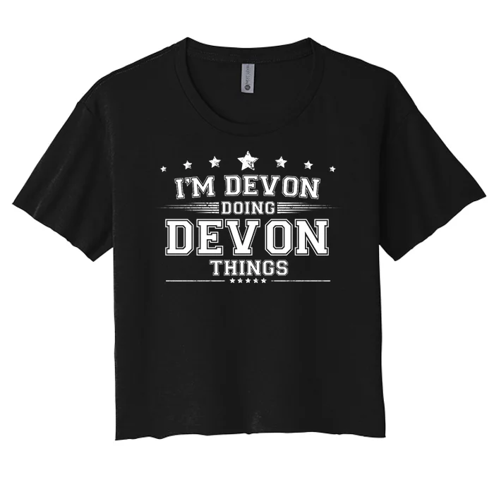 Im Devon Doing Devon Things Women's Crop Top Tee