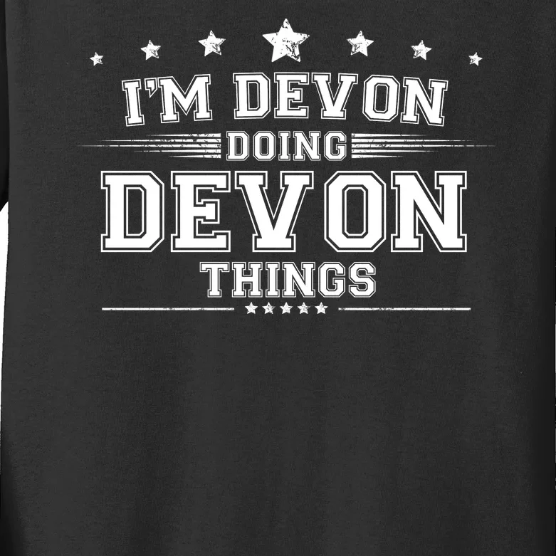 Im Devon Doing Devon Things Kids Long Sleeve Shirt