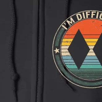 I'm Difficult Double Black Diamonds Ski Track Snowboarding Full Zip Hoodie