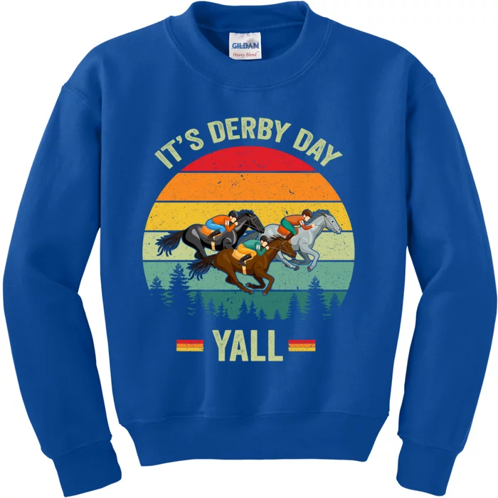 It's Derby Day Yall Retro Derby Horse Racing Lovers Gift Kids Sweatshirt