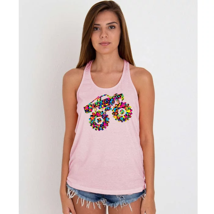 International Dot Day Monster Truck Make Your Mark Women's Knotted Racerback Tank