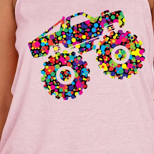 International Dot Day Monster Truck Make Your Mark Women's Knotted Racerback Tank