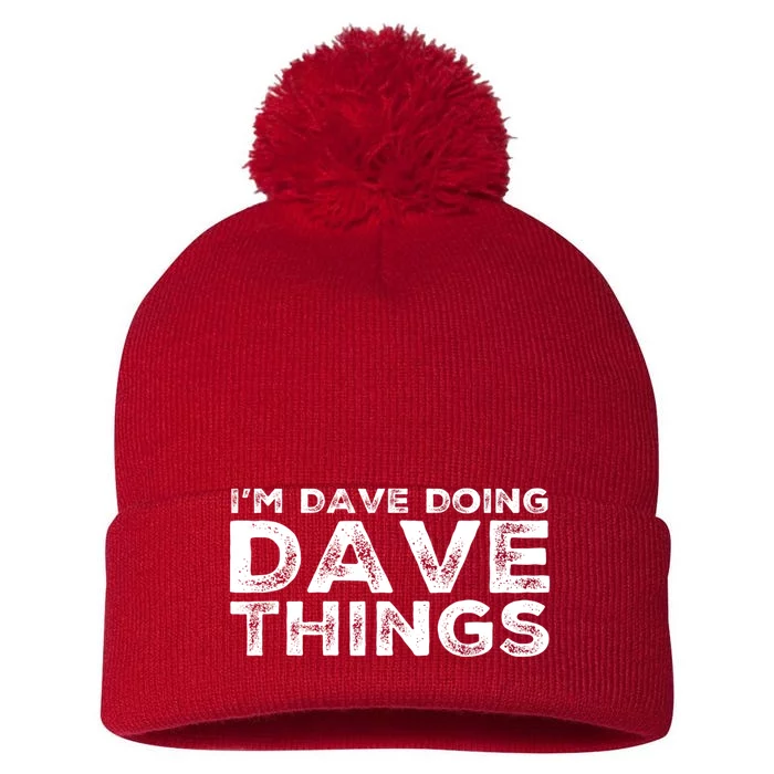 IM Dave Doing Dave Things Personalized Name Gifts Vintage Pom Pom 12in Knit Beanie