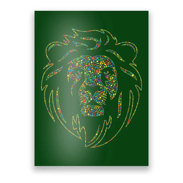 International Dot Day Colorful Dot Lion Poster