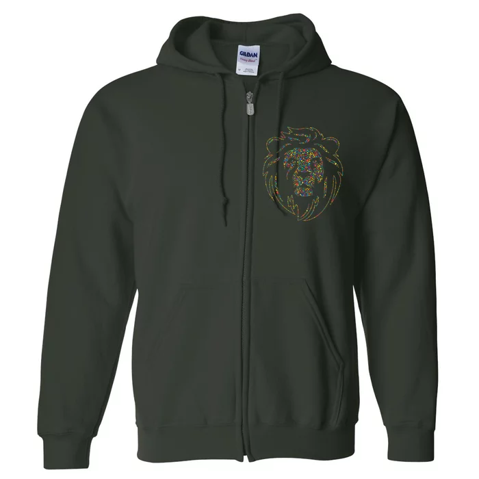 International Dot Day Colorful Dot Lion Full Zip Hoodie