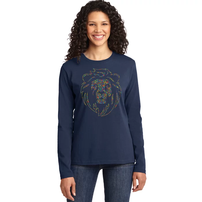 International Dot Day Colorful Dot Lion Ladies Long Sleeve Shirt