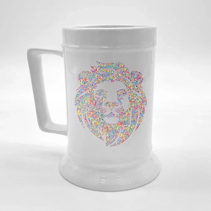 International Dot Day Colorful Dot Lion Front & Back Beer Stein