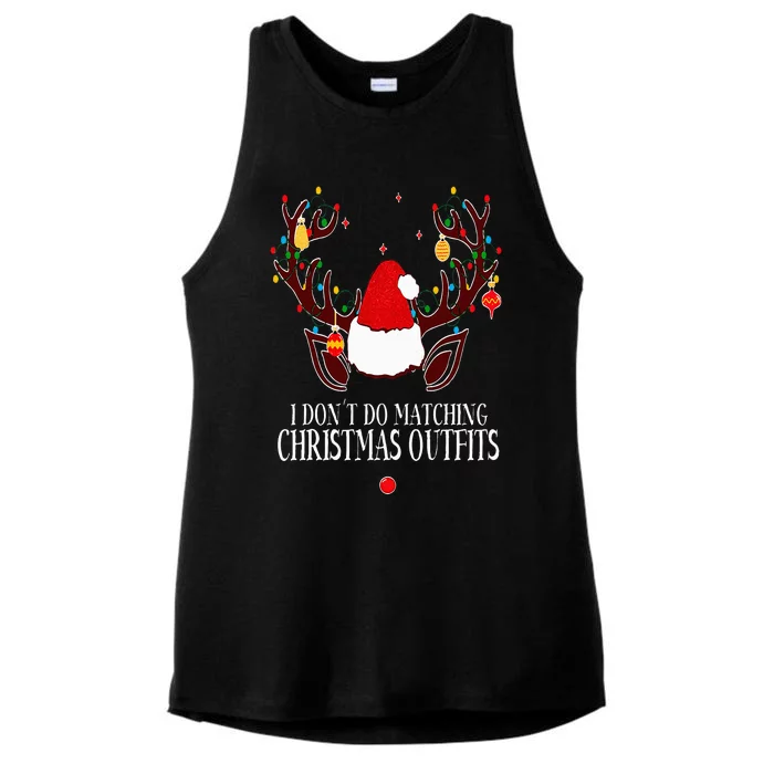 I Don't Do Matching Christmas Outfits But I Do Couples Xmas Ladies Tri-Blend Wicking Tank