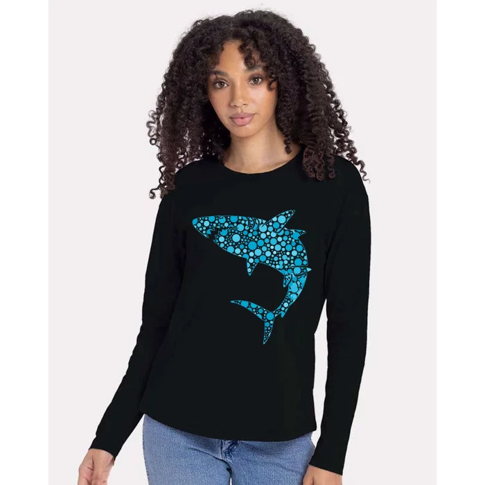 International Dot Day Teal Dot Shark Womens Cotton Relaxed Long Sleeve T-Shirt