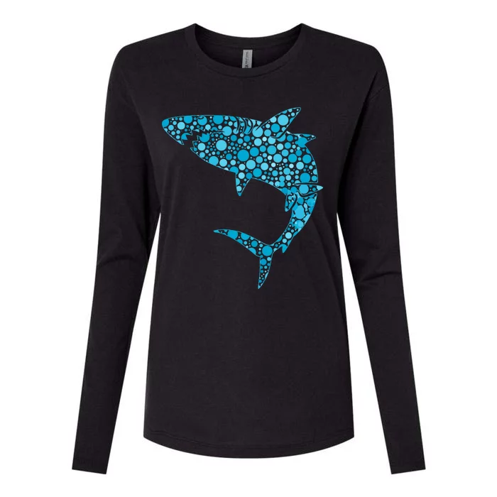 International Dot Day Teal Dot Shark Womens Cotton Relaxed Long Sleeve T-Shirt