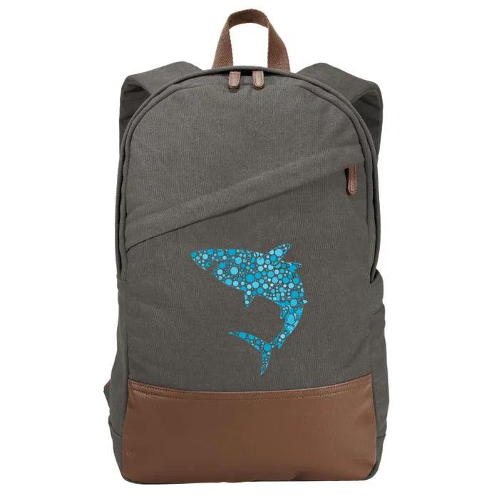 International Dot Day Teal Dot Shark Cotton Canvas Backpack