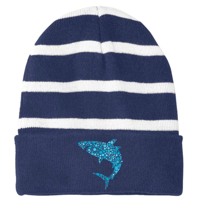 International Dot Day Teal Dot Shark Striped Beanie with Solid Band