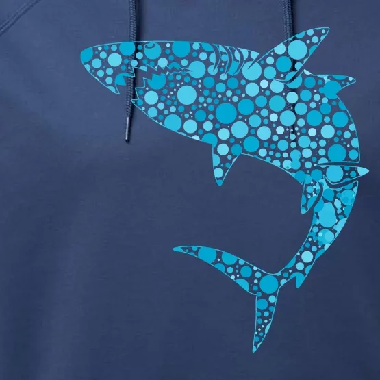 International Dot Day Teal Dot Shark Performance Fleece Hoodie