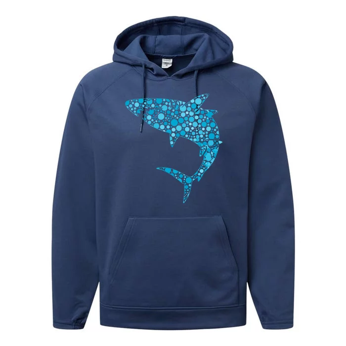 International Dot Day Teal Dot Shark Performance Fleece Hoodie