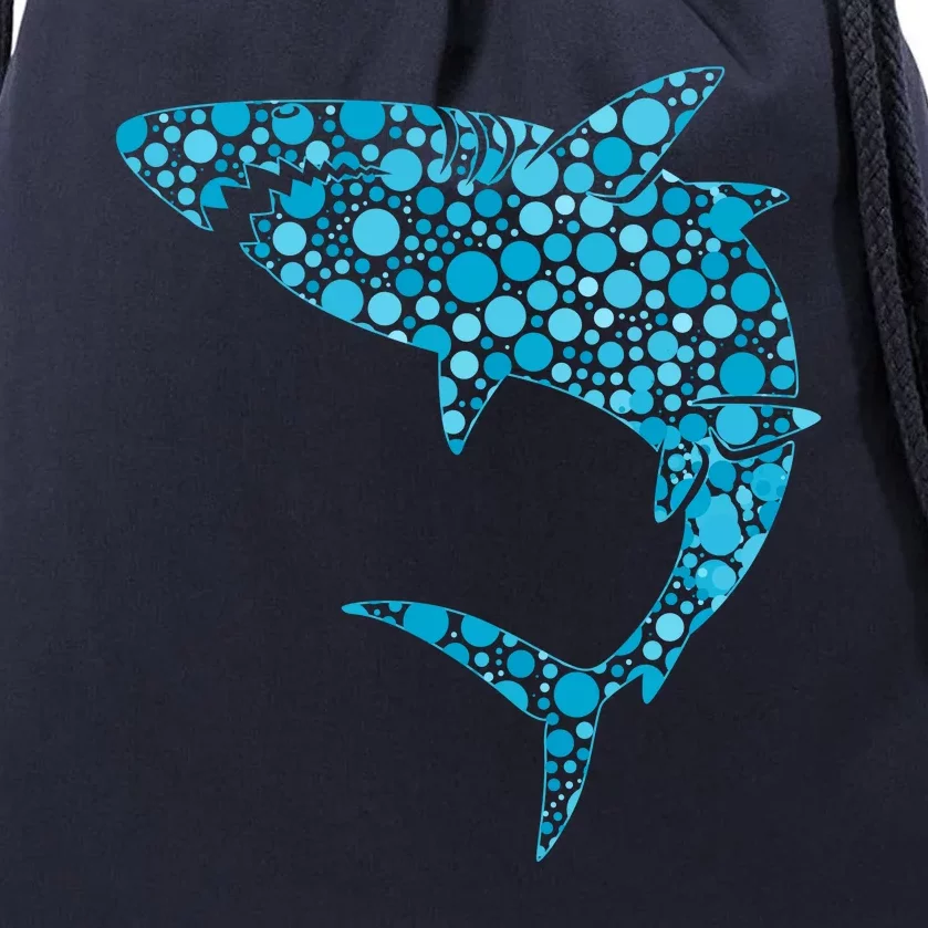 International Dot Day Teal Dot Shark Drawstring Bag