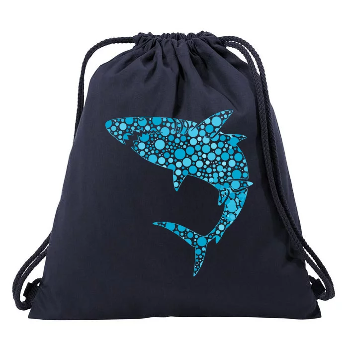 International Dot Day Teal Dot Shark Drawstring Bag