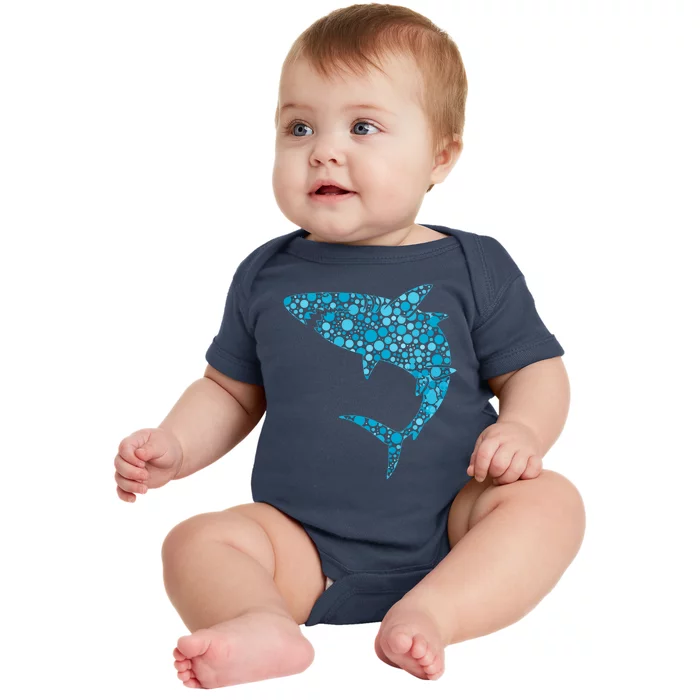 International Dot Day Teal Dot Shark Baby Bodysuit