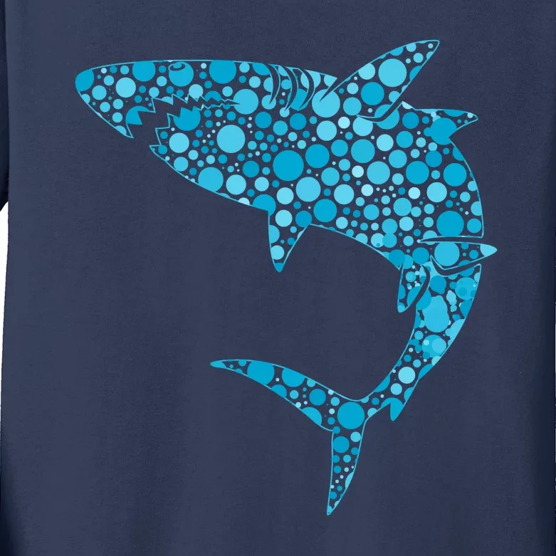 International Dot Day Teal Dot Shark Kids Long Sleeve Shirt