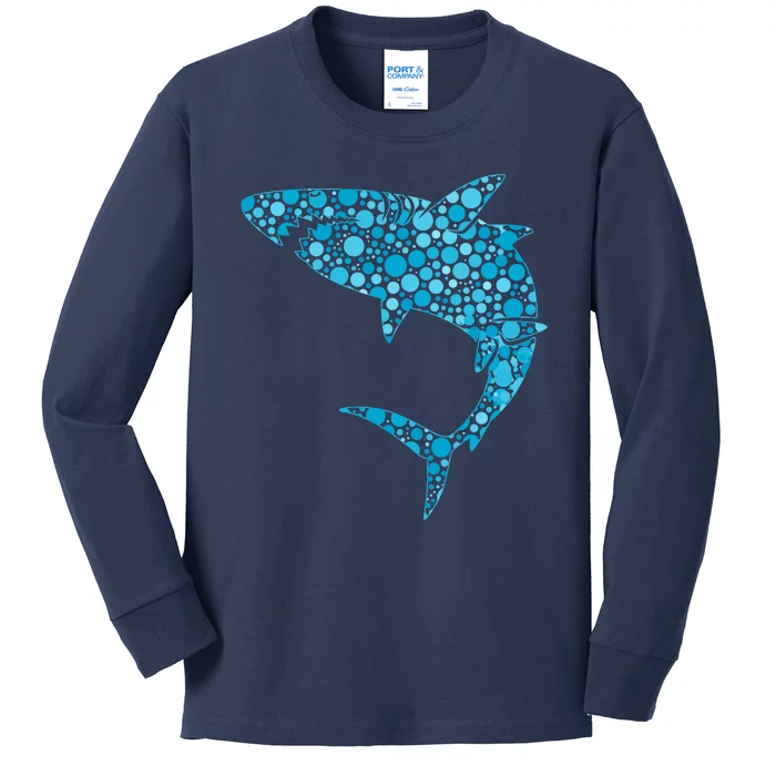 International Dot Day Teal Dot Shark Kids Long Sleeve Shirt