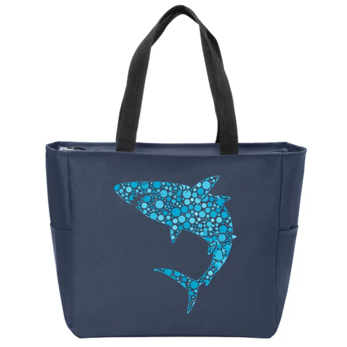 International Dot Day Teal Dot Shark Zip Tote Bag