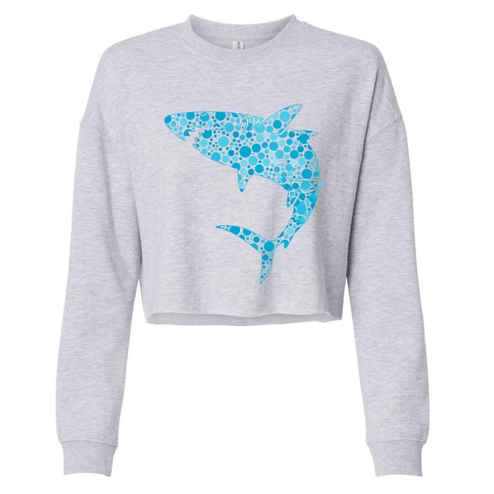 International Dot Day Teal Dot Shark Cropped Pullover Crew