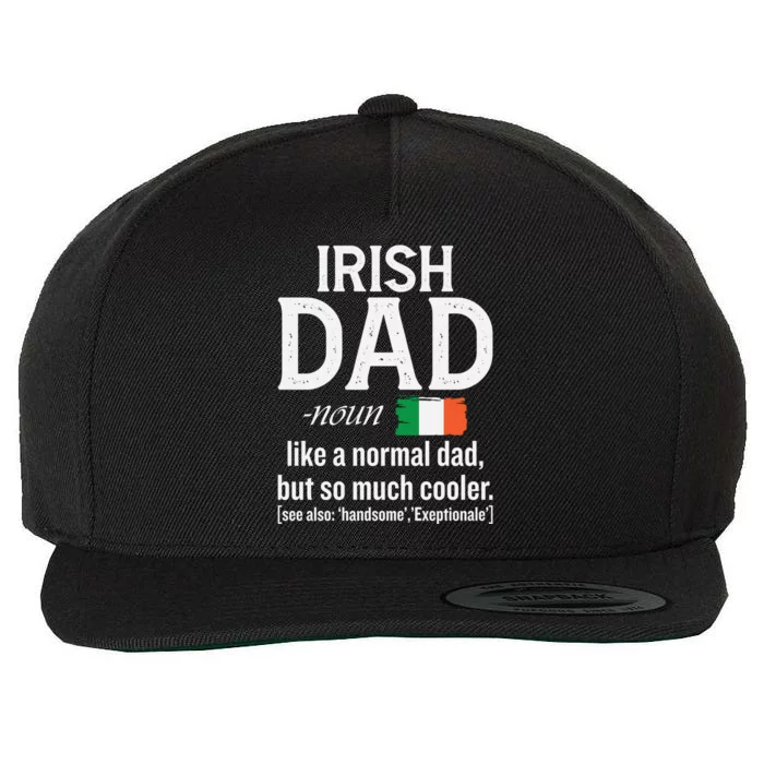 Irish Dad Definition Ireland St Patrick's Day Patriotic Fan Great Gift Wool Snapback Cap