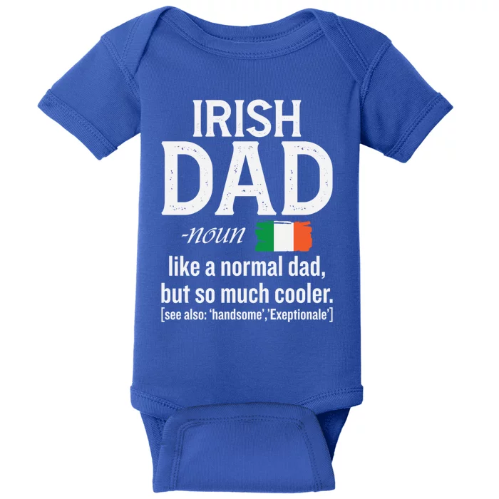 Irish Dad Definition Ireland St Patrick's Day Patriotic Fan Great Gift Baby Bodysuit