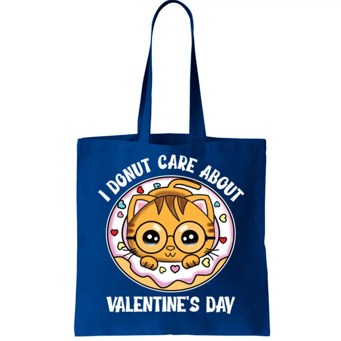 I Donut Do Not Care About Valentine's Day Cute Kitten Gift Tote Bag