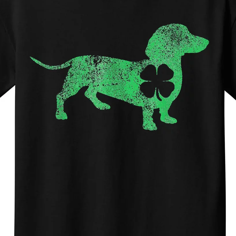 irish Dachshund Dog Shamrock Saint Paddy's Kids T-Shirt